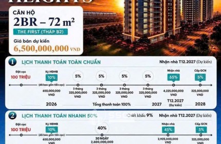 Chỉ 10% ứng với 650tr ký HĐMB sở hữu căn hộ 2PN 72m2 Gladia Heights Keppel Land & Khang Điền, ân hạn gốc lãi 24 tháng